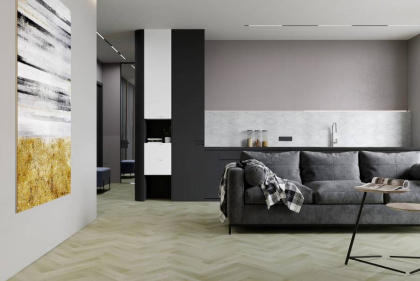 Кварцевый ламинат Fargo Herringbone Дуб Бирмингем, 44-6191-4