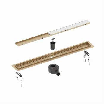 Душевой лоток TIMO Drain System 600  с вставкой "lines", Хром