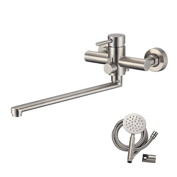 Смеситель д/ванны с длинным изливом нерж.сталь BALEAR, арт. 13221BL