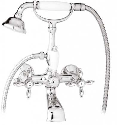 NOSTALGIA-VD-01-M Смеситель для ванны с ручным душем Исполнение: Хром, Ручки: Хром 