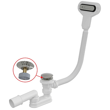 Сифон для ванны CLICK/CLACK с плоским переливом, хром Сифон для ванны CLICK/CLACK с плоским переливом, хром