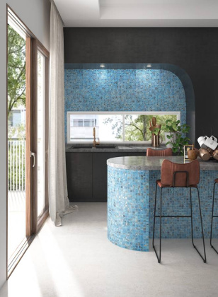 Стеклянная мозаика, 7102 Oasis Blue 25x25, Oasis