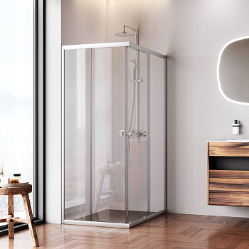 W87G-403-12080-MT Sunny Душевое ограждание прямоугольное, раздвижные двери 120x80 серебро,стекло прозрачное