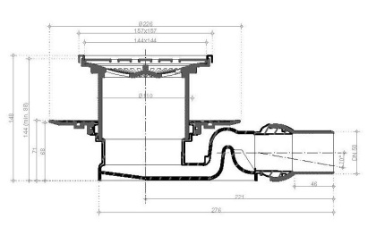 13000143 Душевой трап Pestan Confluo Standard Tide 4 Mask Gold Исполнение: Золото глянец 