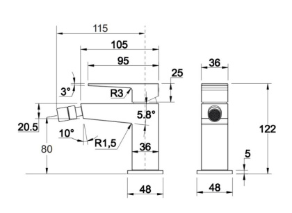 Смеситель для биде OMNIRES FRESH FR7120MCR (хром)