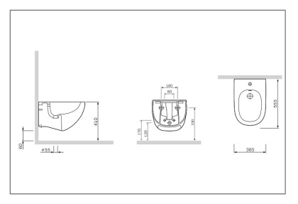 C303411WH Sensation биде подвесное C303411WH Sensation биде подвесное