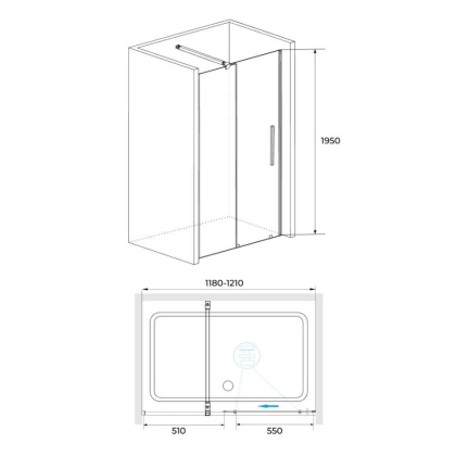 Душевая дверь RGW TO-18B, RGW 41071812-14