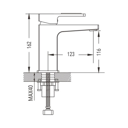 Смеситель для раковины латунь, белый S9001F