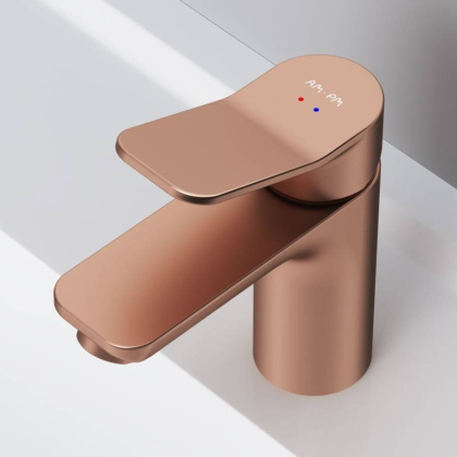 F85A02144 X-Joy, смеситель для умывальника излив 100 мм, роз. золото