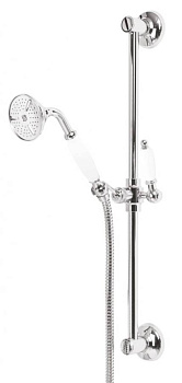 NOSTALGIA-SD-01-Bi Душевой гарнитур Исполнение: Хром, Ручки: Белые  NOSTALGIA-SD-01-Bi Душевой гарнитур Исполнение: Хром, Ручки: Белые