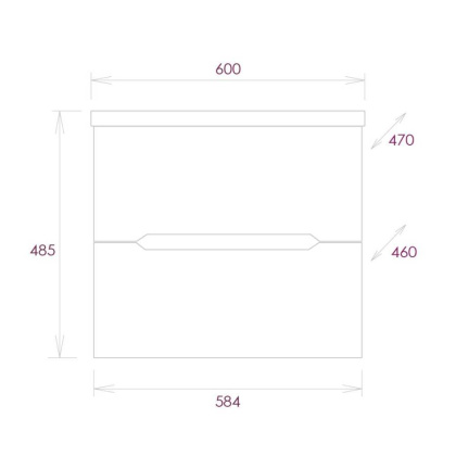Тумба Onika Айленд 60 подвесная, белая (ум. Элина 60)
