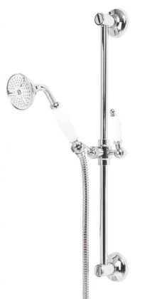 NOSTALGIA-SD-01-Bi Душевой гарнитур Исполнение: Хром, Ручки: Белые  NOSTALGIA-SD-01-Bi Душевой гарнитур Исполнение: Хром, Ручки: Белые