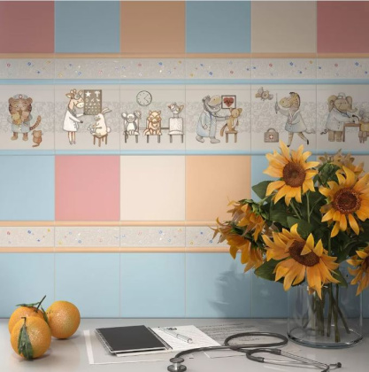 Плитка настенная 5184N Калейдоскоп розовый (20см*20см*6,9мм) (26шт/1,04м2), м2