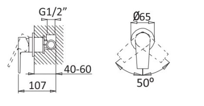 NAUTIC-DIM-SS Встраиваемый однорычажный смеситель на 1 выход, исполнение Sunset