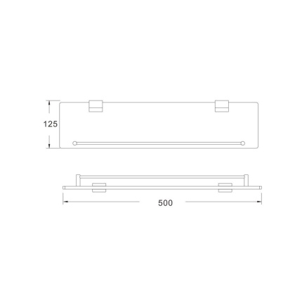 Полка стеклянная 1-ярусная, RG1719 Rose, Хром