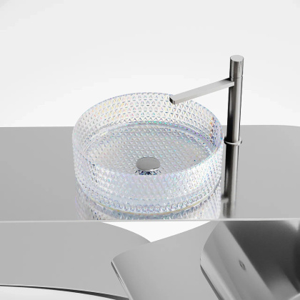 Умывальник чаша накладная круглая (цвет неон) Cristal 360*360*112мм