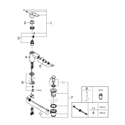 Смеситель Grohe Eurosmart 2021 для биде, 32929003