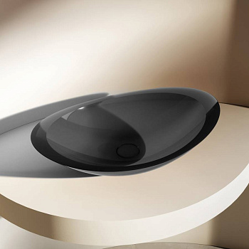 Раковина накладная прозрачная ABBER Kristall AT2808Onyx черная Раковина накладная прозрачная ABBER Kristall AT2808Onyx черная