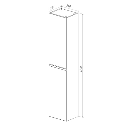 Пенал Lemark VEON 35см подвесной/напольный, 2-х дверный, открывание лев/прав, цвет корпуса, фасада: Белый глянец