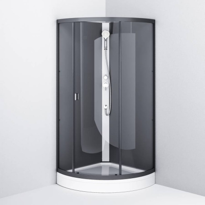 Душевая кабина Am.Pm без крыши, 90х90, стекло Графит, профиль Графит