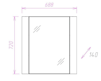 Шкаф-зеркало Onika Стоун 70 ателье светлое, универсальный