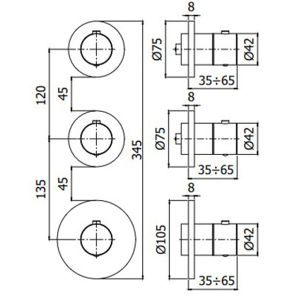 Смеситель для ванны с душем Paffoni Modular Box MDE018CR
