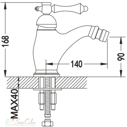 Смеситель для биде, латунь R0107