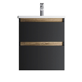 M85AFHX0552BM X-Joy, База под раковину, подвесная, 55 см, 2 ящика, Черный матовый