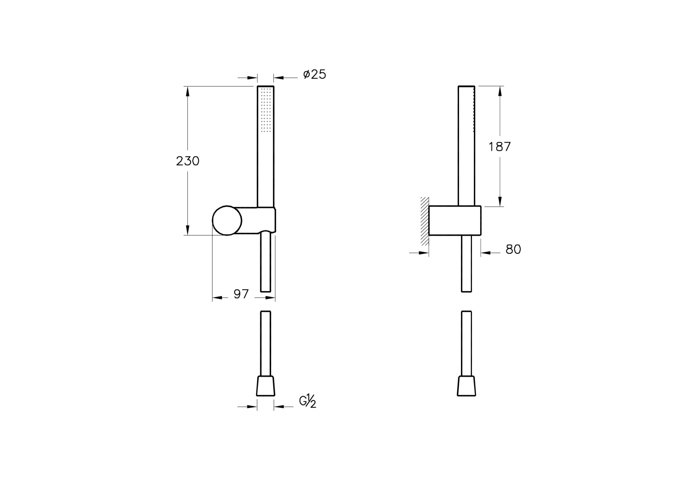 Душевой гарнитур Origin с ручным душем, цвет
черный матовый