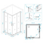 Душевой уголок RGW HO-31, 03063188-11, 80 х 80 x 195 см, дверь раздвижная, стекло прозрачное, хром