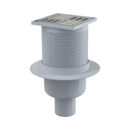 Сливной трап 105×105/50 мм прямой сток, решетка из нержавеющей стали, гидрозатвор мокрый Сливной трап 105×105/50 мм прямой сток, решетка из нержавеющей стали, гидрозатвор мокрый