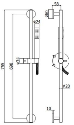 Душевой гарнитур Paffoni Life ZSAL135HG медовое золото