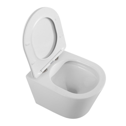 FLAY-R Унитаз подвесной безободковый с сиденьем дюропласт soft close, BB053CHR/SC FLAY-R Унитаз подвесной безободковый с сиденьем дюропласт soft close, BB053CHR/SC