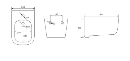 Биде подвесное AQUATEK ДИВА AQ1012-00, 510*350*320 мм, цвет белый Биде подвесное AQUATEK ДИВА AQ1012-00, 510*350*320 мм, цвет белый