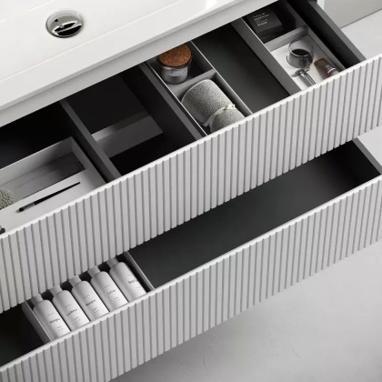 Тумба подвесная SANCOS Snob T 1195х445х500, c двумя ящиками оснащенными доводчиками, Bianco, арт.SNT120W Тумба подвесная SANCOS Snob T 1195х445х500, c двумя ящиками оснащенными доводчиками, Bianco, арт.SNT120W