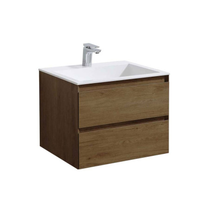 База под раковину Luka 600 подвесная, 2 выкатных ящика soft-close, T.Oak