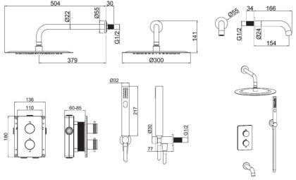 Душевой комплект Allen Brau Priority 5.31014-31 (с внутренней частью) черный матовый Душевой комплект Allen Brau Priority 5.31014-31 (с внутренней частью) черный матовый