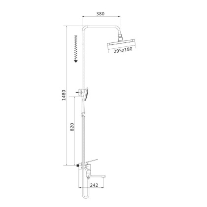 Душевая система Shevanik, латунь S8036FБелый Душевая система Shevanik, латунь S8036FБелый
