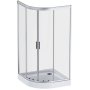 W90UG-401-100MT Душевая кабина Gem 1/4 Round 100x100 стекло прозрачное, профиль матовый Хром, без по