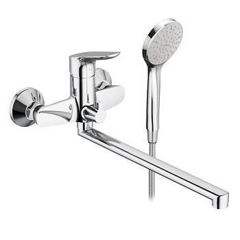 779500001 Jupiter, Смеситель Для ванны и душа с универсальным изливом и душевым комплектом, Хром