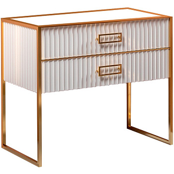 Тумба MONACO 100см h74см белая глянец + золото под раковину чашу 867-100-WG Boheme