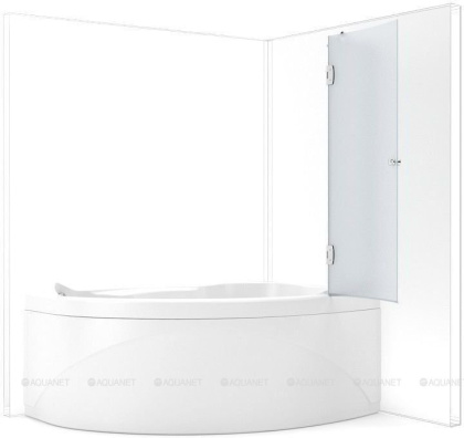 Шторка для ванны Aquanet AQ2 R, узорчатое стекло