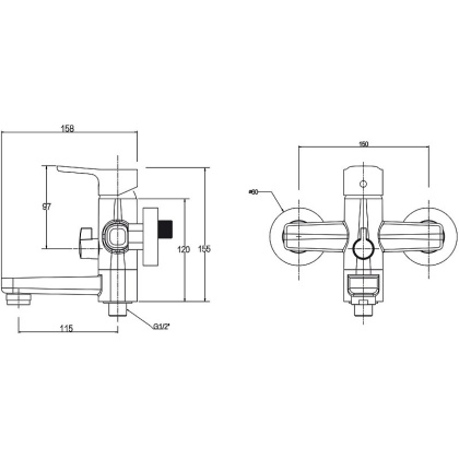 Смеситель Cersanit для душа BRASKO однорычажный