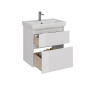 Тумба Lemark COMBI 70см под 1 раковину, подвесная/напольная, 2 ящика, цвет корпуса, фасада: Белый глянец