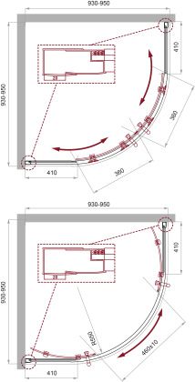Душевой уголок BelBagno UNO-195-R-2-95-P-Cr Душевой уголок BelBagno UNO-195-R-2-95-P-Cr