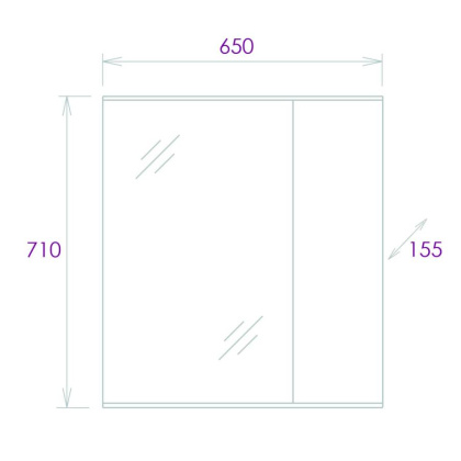 Шкаф-зеркало Onika Марбл 65 мрамор/камень бетонный, универсальный