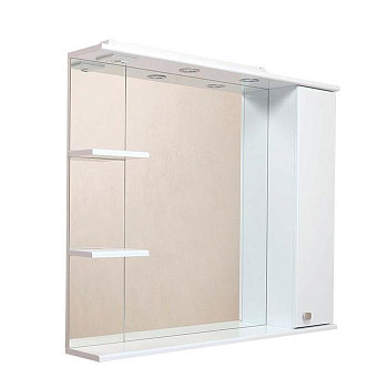 Шкаф-зеркало Onika Эльбрус 100 белый, правый, с подсветкой Шкаф-зеркало Onika Эльбрус 100 белый, правый, с подсветкой