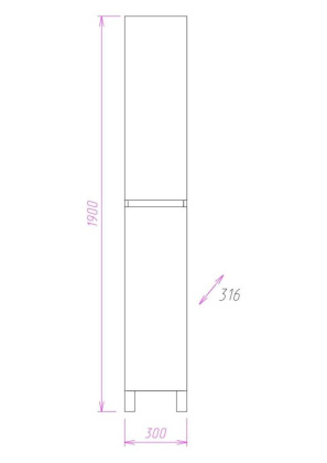 Пенал Onika Элита 30 напольный, белый, универсальный