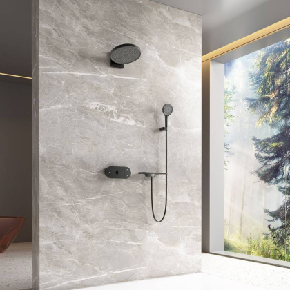 Душевой комплект Futura VSFW-2F12TMB термостатический встраиваемый, 3 режима, черный матовый Душевой комплект Futura VSFW-2F12TMB термостатический встраиваемый, 3 режима, черный матовый