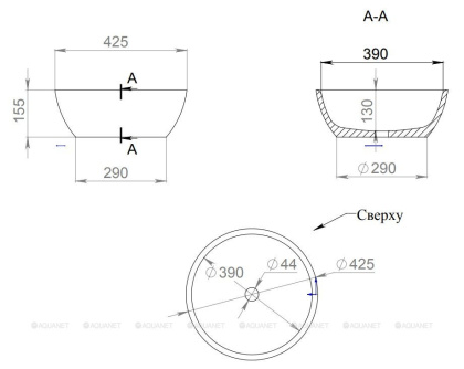 Раковина Salini Gloria 310 1102210M Solix